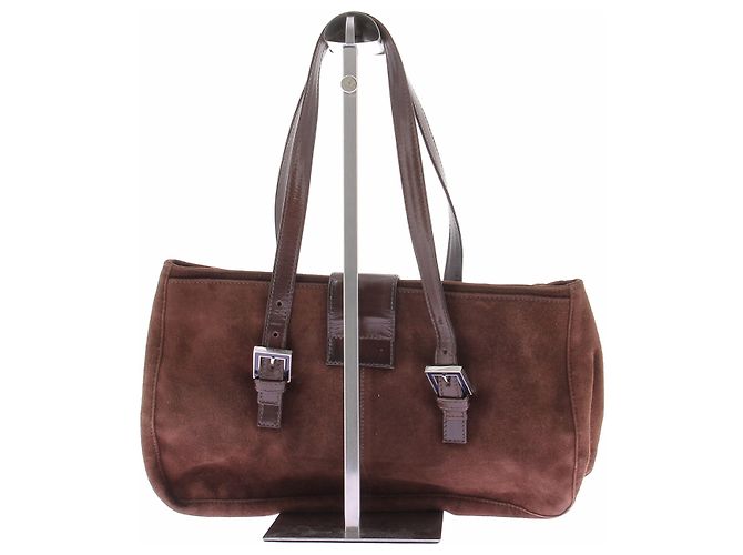 Borsa a mano Fendi in camoscio marrone - vista 3