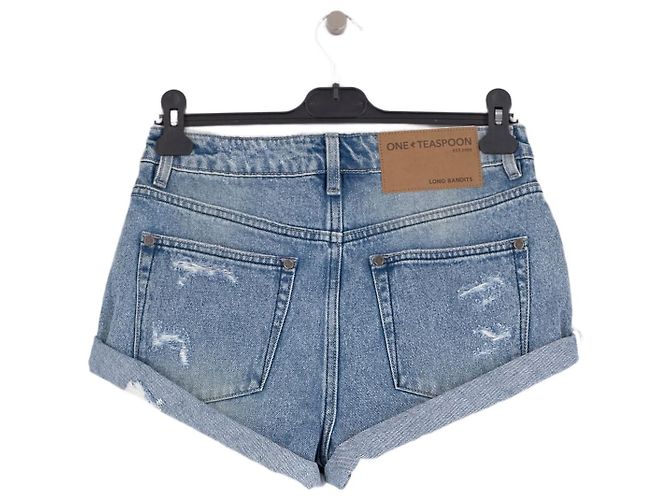 Autre Marque ONE TEASPOON Blue Cotton Shorts Size 25 - view 4