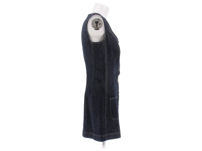 Autre Marque Mini abito in denim blu navy FRAME cotone - vista 3