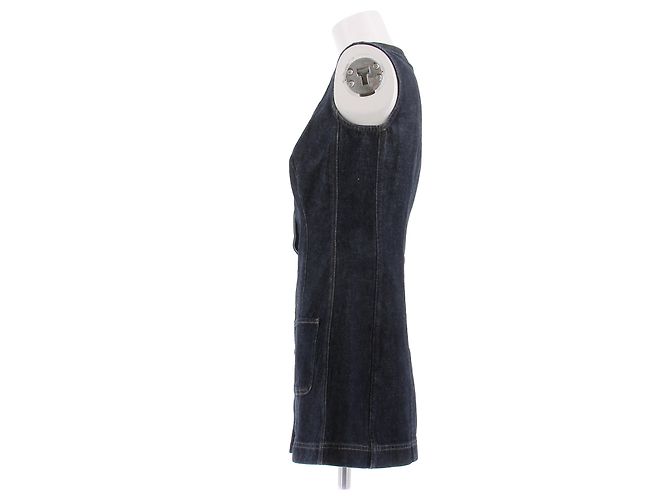Autre Marque Mini abito in denim blu navy FRAME cotone - vista 4