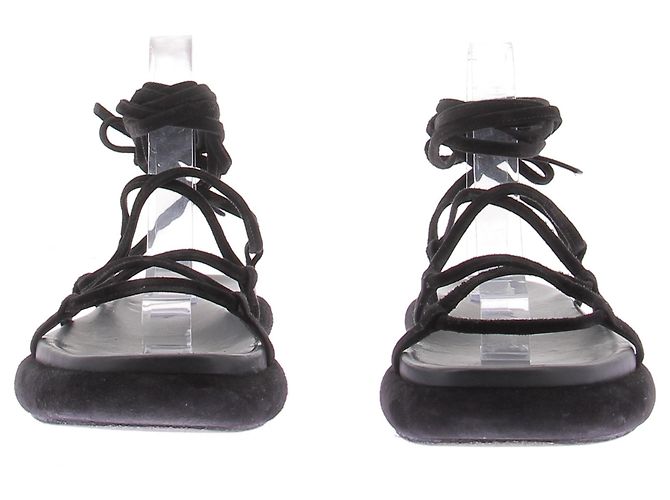 Sandali Khaite in scamosciato nero - vista 3