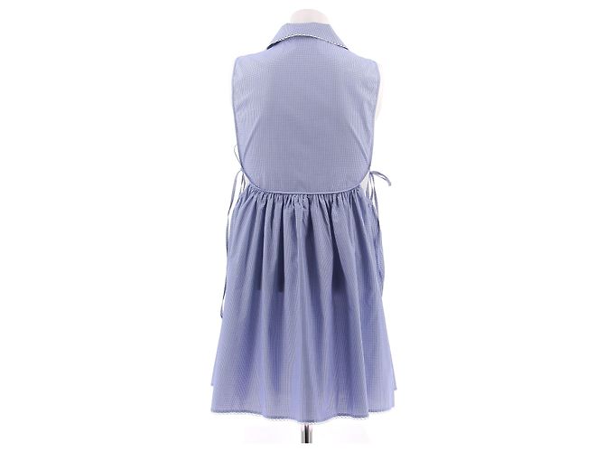 Miu Miu Mini vestido de cuadros Vichy Azul - vista 2