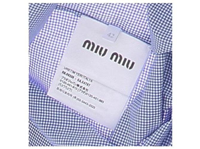 Miu Miu Mini vestido de cuadros Vichy Azul - vista 7