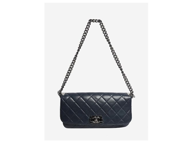Chanel Boy Bag east west 2012 Navy Marineblau - Ansicht 4