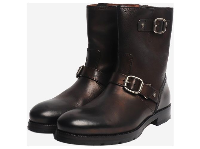 Jimmy Choo Botas de cuero negro con hebilla - size UK 8 - vista 2