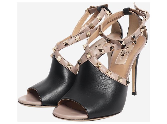 Valentino Black peep toe Rockstud Heels - Größe EU 36 (UK 3) Schwarz - Ansicht 2