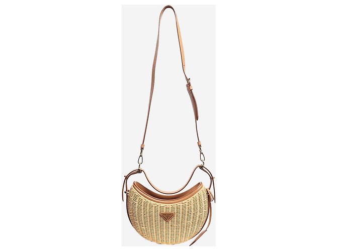 Prada Arqué-Tasche aus braunem Weidengeflecht - Ansicht 2