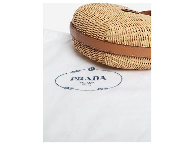 Prada Arqué-Tasche aus braunem Weidengeflecht - Ansicht 9