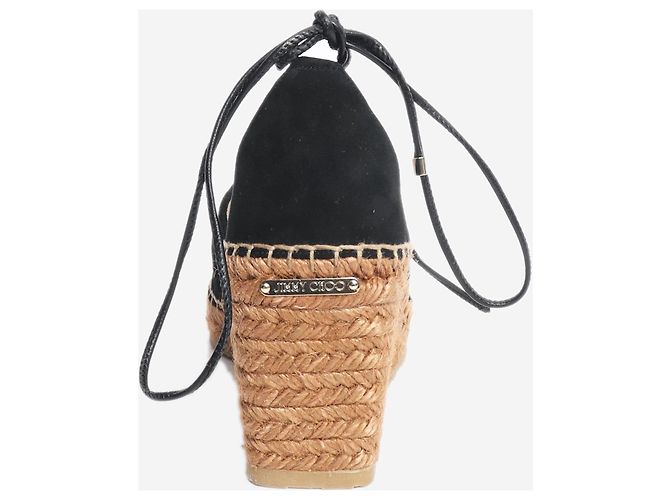 Jimmy Choo Sandali espadrillas in camoscio nero - size EU 39 (UK 6) - vista 3