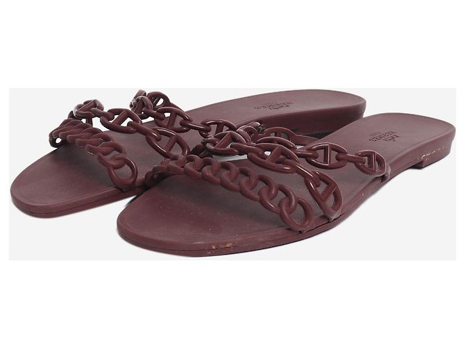Hermès Sandali Bordeaux Rivage - size EU 40 Bordò - vista 2