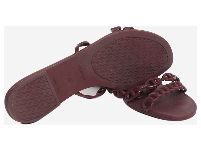 Hermès Sandali Bordeaux Rivage - size EU 40 Bordò - vista 6