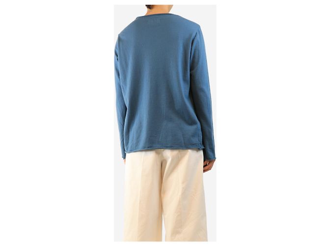 Autre Marque Top in lana blu a maniche lunghe - size L - vista 2
