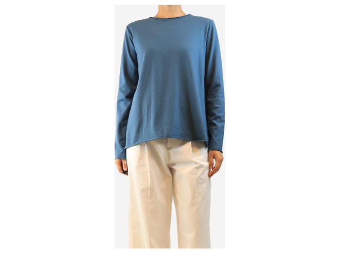 Autre Marque Top in lana blu a maniche lunghe - size L - vista 3
