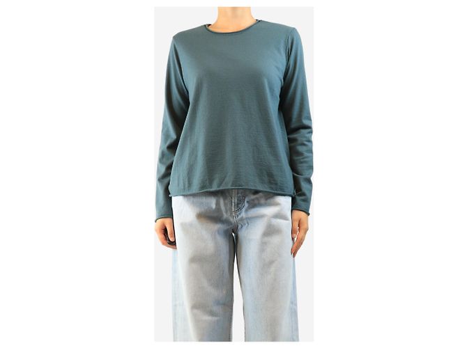 Autre Marque Top in lana blu a maniche lunghe - size M - vista 3