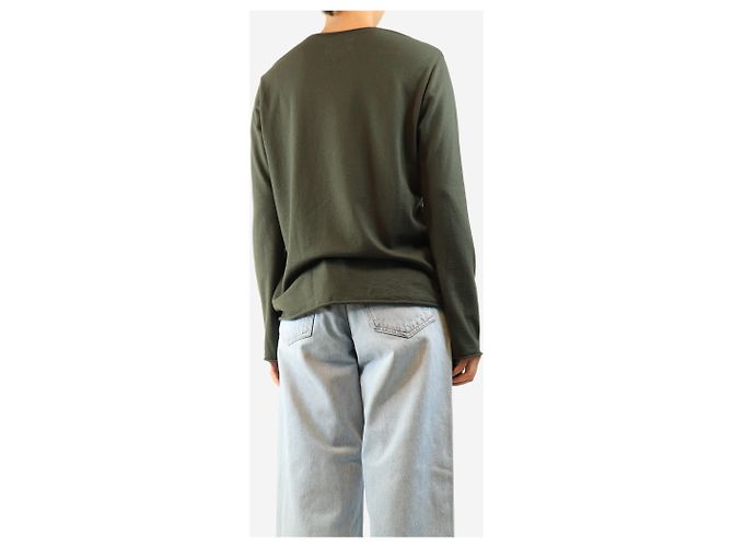 Autre Marque Top de lana de manga larga caqui - talla M Verde - vista 2