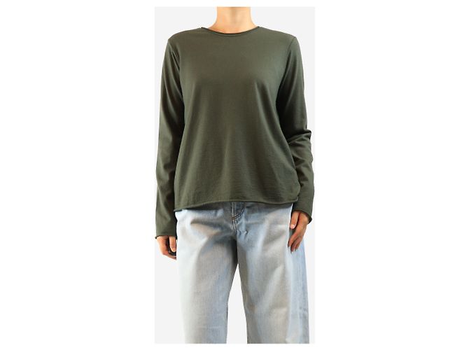 Autre Marque Top de lana de manga larga caqui - talla M Verde - vista 3
