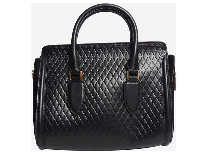 Borsa Alexander McQueen Heroine in pelle nera Nero - vista 3