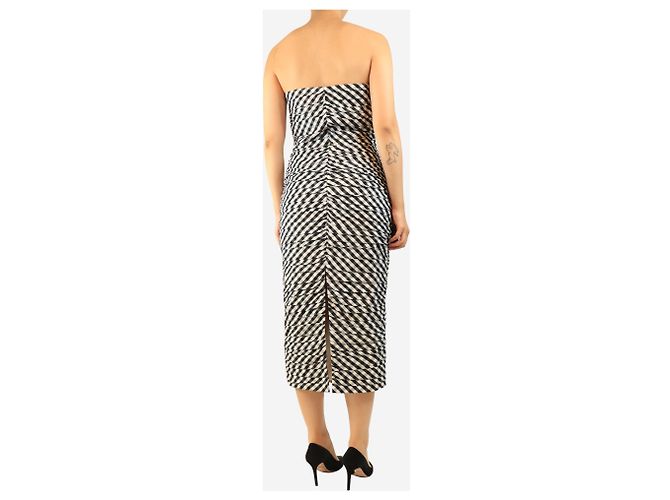 Autre Marque Trägerloses Kleid mit schwarz-weißem Vichy-Karo - size UK 10 - Ansicht 2