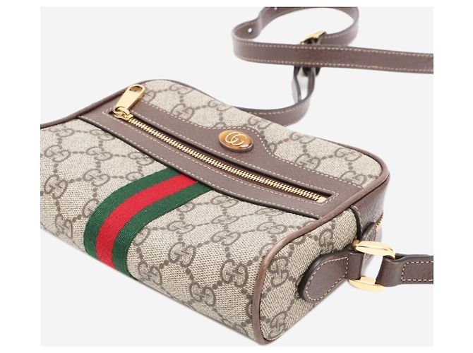Gucci Borsa a tracolla Ophidia GG Supreme marrone - vista 3