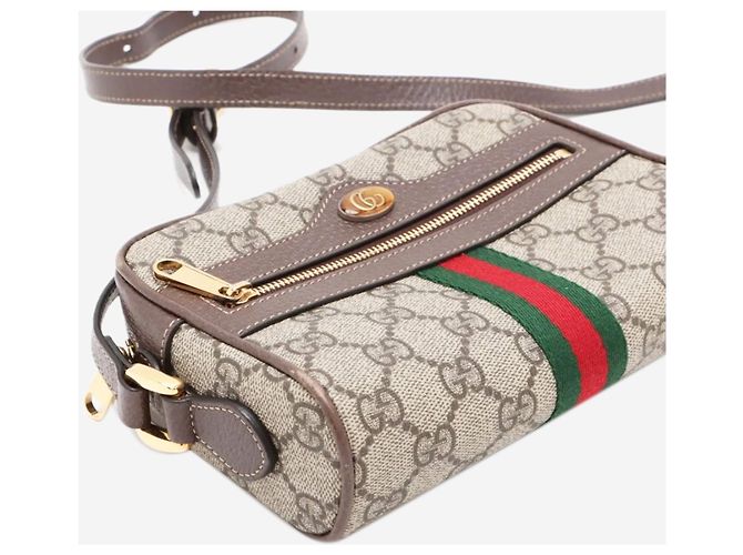 Gucci Borsa a tracolla Ophidia GG Supreme marrone - vista 4