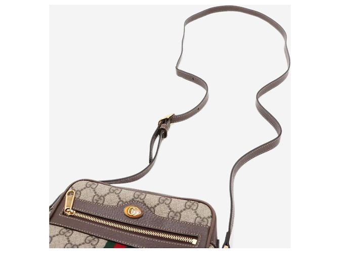 Gucci Borsa a tracolla Ophidia GG Supreme marrone - vista 7