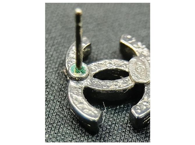 Chanel Pendientes de strass plateados y perlas artificiales Plata - vista 4