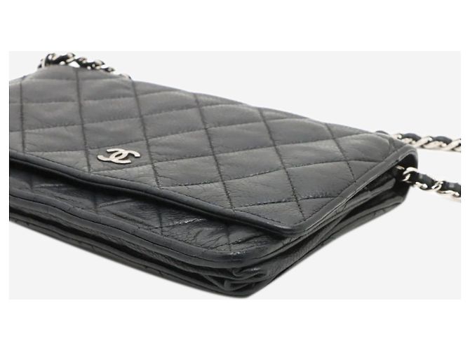 Chanel Wallet on Chain in pelle caviar matelassé nera 2013 Nero - vista 2
