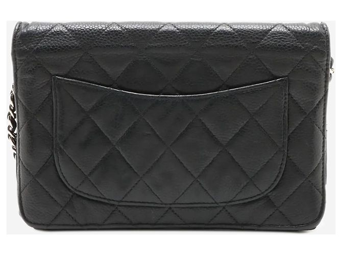 Chanel Wallet on Chain in pelle caviar matelassé nera 2013 Nero - vista 5