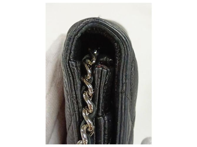 Chanel Wallet on Chain in pelle caviar matelassé nera 2013 Nero - vista 9