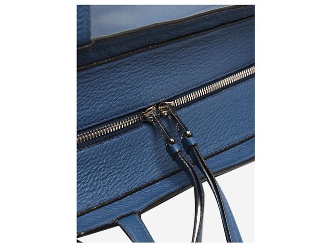 Prada Blue Vitello Daino Tote Bag Blau - Ansicht 6