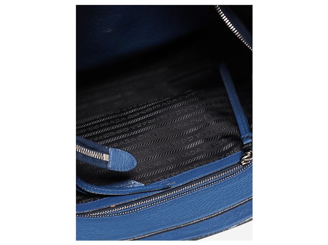 Prada Blue Vitello Daino Tote Bag Blau - Ansicht 7