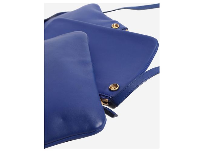 Céline Borsa a tracolla in pelle Blue Trio - vista 7