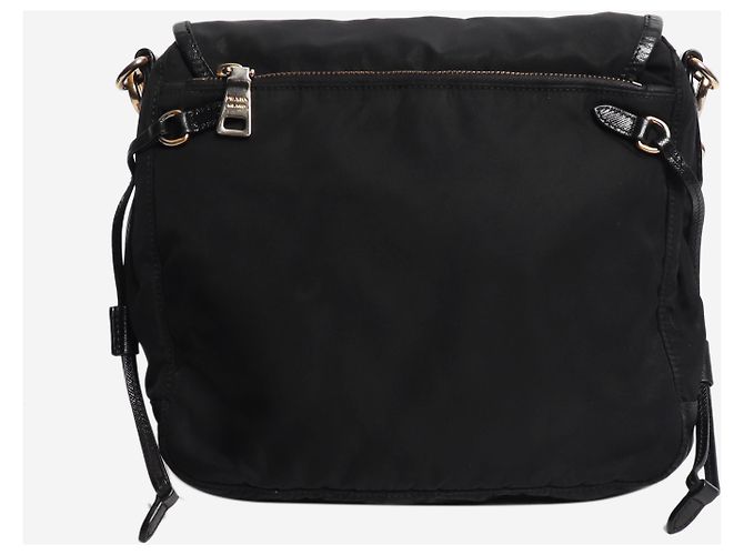 Prada Satchel-Tasche aus schwarzem Nylon - Ansicht 3