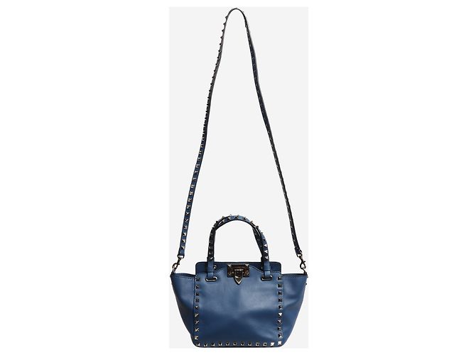 Valentino Blue Rockstud Leder 2-Way-Tasche Blau - Ansicht 2