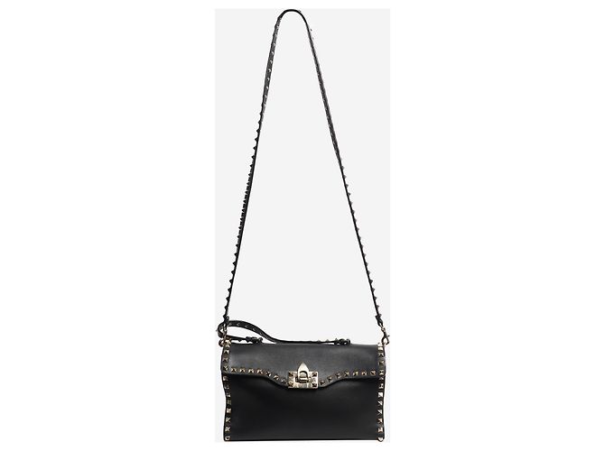 Valentino Borsa a tracolla Rockstud in pelle nera Nero - vista 2