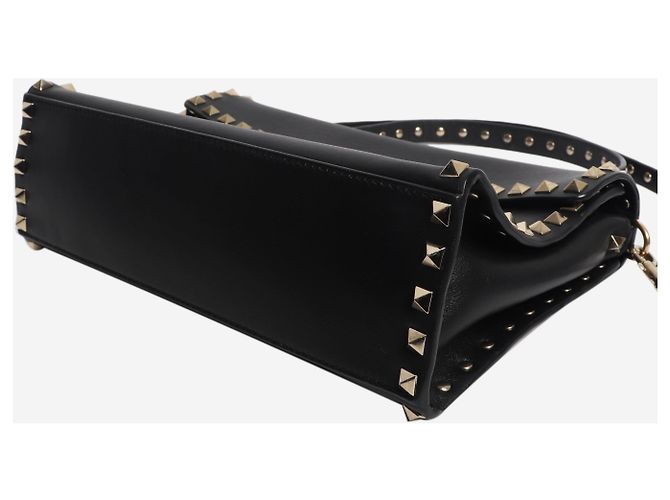 Valentino Borsa a tracolla Rockstud in pelle nera Nero - vista 3