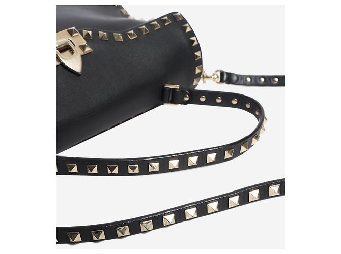 Valentino Borsa a tracolla Rockstud in pelle nera Nero - vista 4