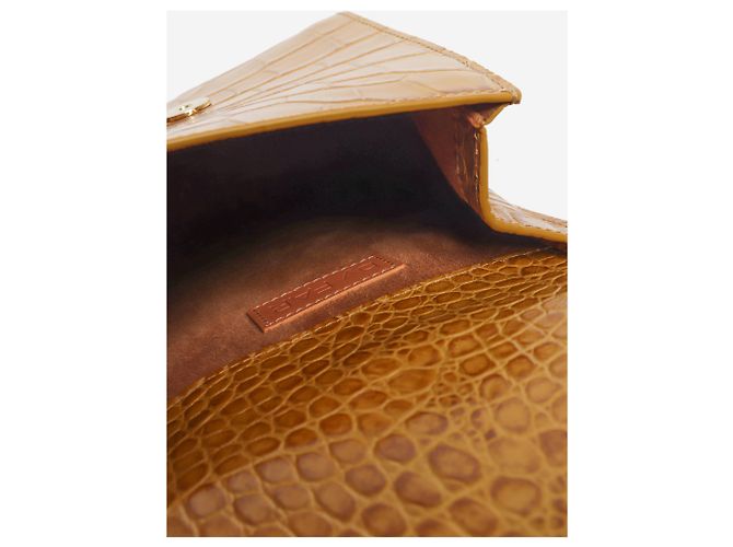 By Far Clutch in pelle embossed effetto coccodrillo senape Giallo - vista 6