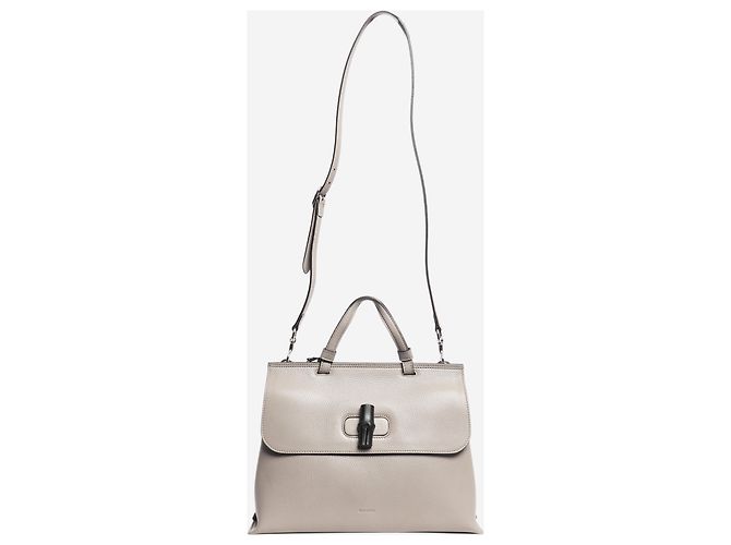 Bamboo Gucci Borsa Daily in bambù grigia Grigio - vista 2