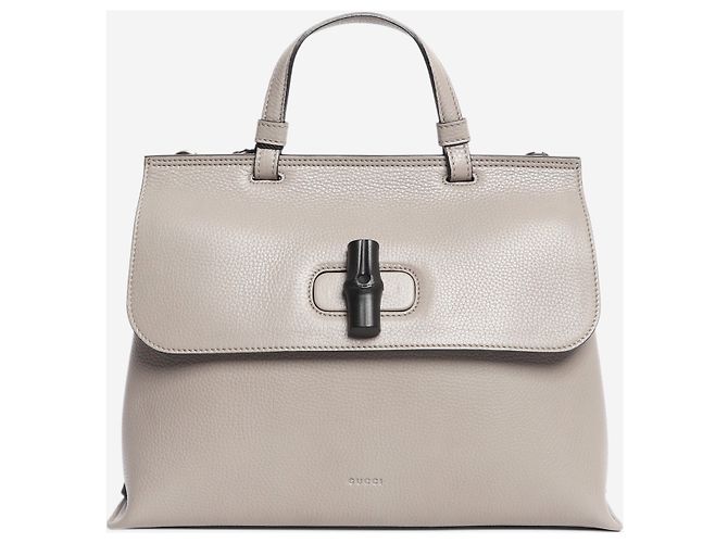 Bamboo Gucci Borsa Daily in bambù grigia Grigio - vista 3