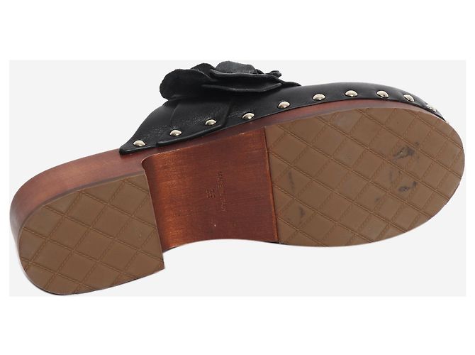 Chanel Black SS23 Camellia Leder-Clogs - Größe EU 36 Schwarz - Ansicht 4