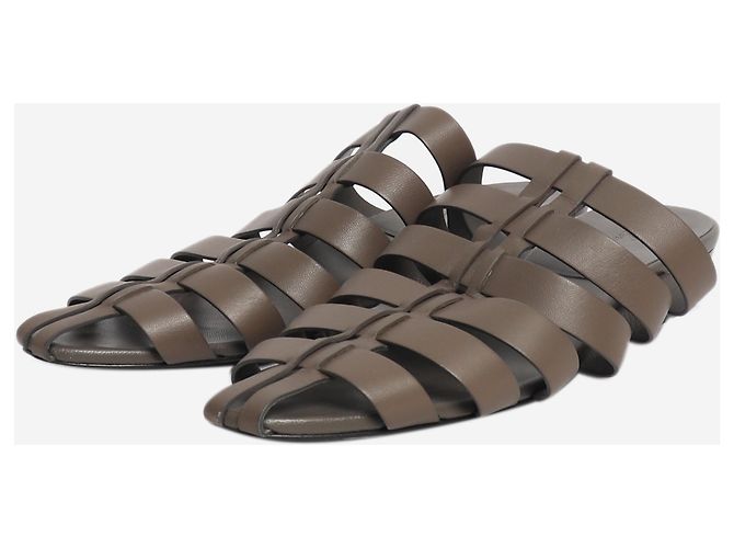 Loro Piana Mules in pelle Kaede marroni - size EU 37 Marrone - vista 2