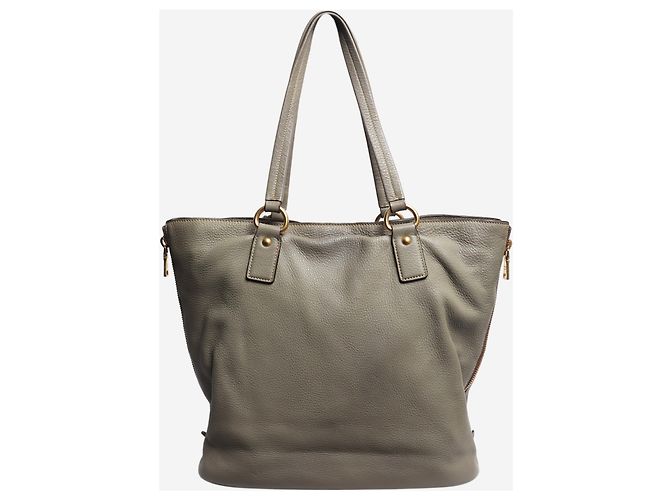 Prada Schultertasche aus grauem Leder - Ansicht 3