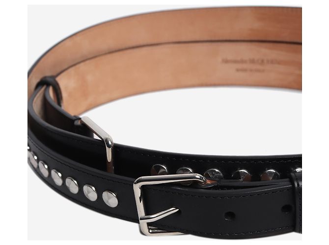 Alexander Mcqueen Cintura in pelle borchiata nera Nero - vista 2