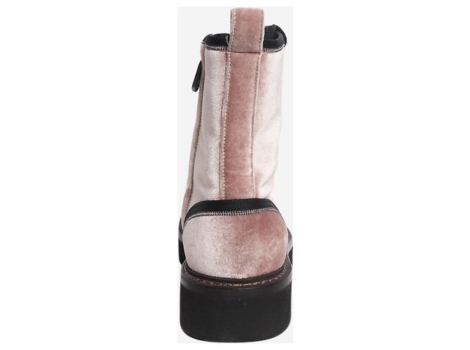 Brunello Cucinelli Botines de terciopelo rosa - talla EU 37 (UK 4) - vista 3