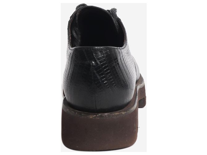 Brunello Cucinelli Zapatos Derby efecto reptil negros - size EU 37 (UK 4) - vista 3