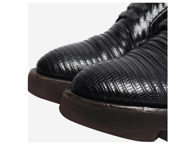Brunello Cucinelli Zapatos Derby efecto reptil negros - size EU 37 (UK 4) - vista 4
