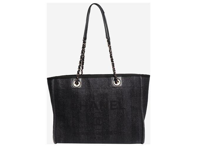 Chanel Borsa tote Deauville nera 2019 Nero - vista 3