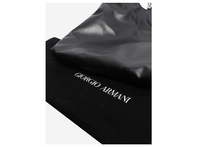 Giorgio Armani Leder-Tote-Bag mit schwarzen Ringgriffen - Ansicht 7
