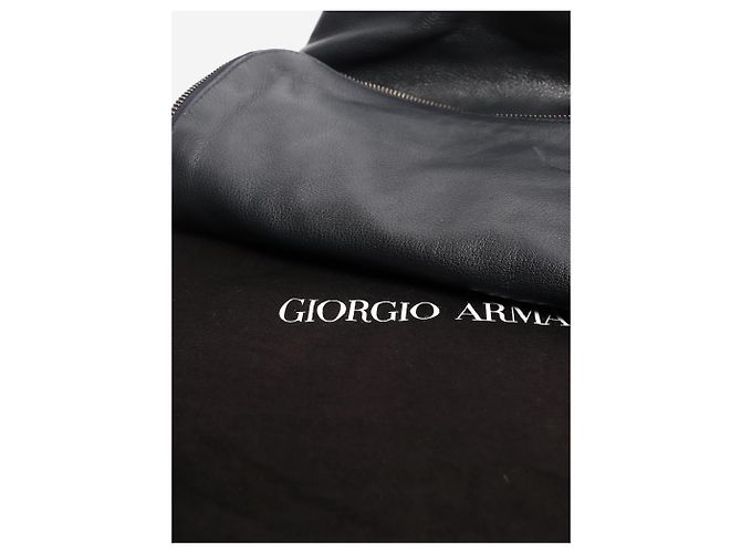 Giorgio Armani Borsa a tracolla in pelle blu navy - vista 7